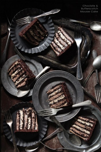 Chocolate and Butterscotch Mousse Pie